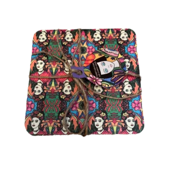 Frida Repeat Mirror Print Coaster Set - Image 2