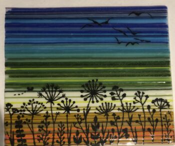 Abstract fused glass meadow landscape - Image 2