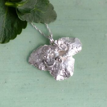 Silver Pansy Leaf Pendant