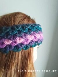 Crochet dragon scale ear warmer headband