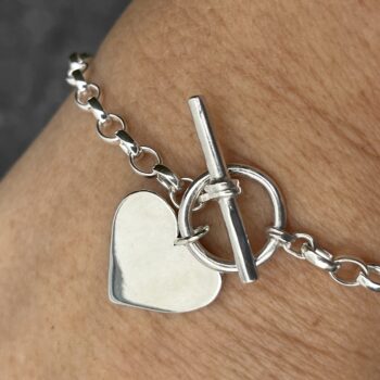 Silver Heart Fob Bracelet - Image 4