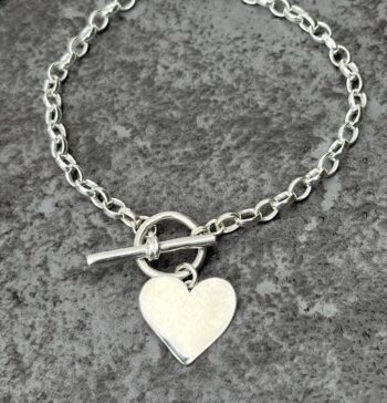 Silver Heart Fob Bracelet - Image 5