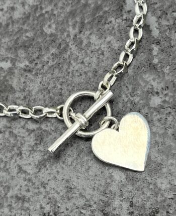 Silver Heart Fob Bracelet