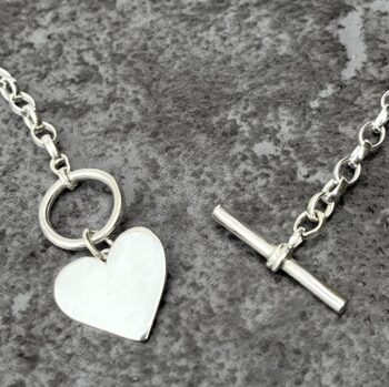 Silver Heart Fob Bracelet - Image 2