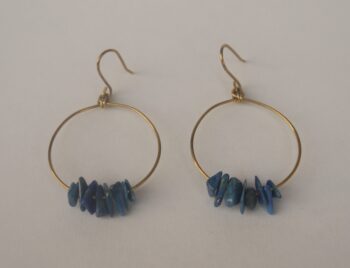 Brass and lapis lazuli earrings - Image 2