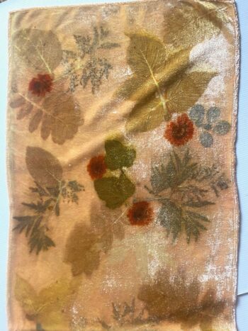 Autumn Gold Silk Velvet Scarf Shawl - Image 4