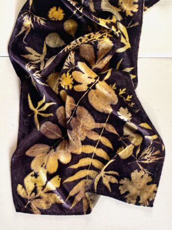 Moonlight Garden Silk Velvet Scarf Shawl - Image 3