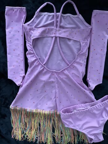 Lilac 1920’s fringed dress & panties - Image 3