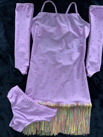 Lilac 1920’s fringed dress & panties - Image 2