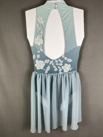 Ombré grey - mint green lyrical leotard / dress - small adult - Image 2