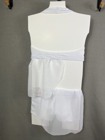 White 2 piece lyrical costume, halter top and shorts - Image 4