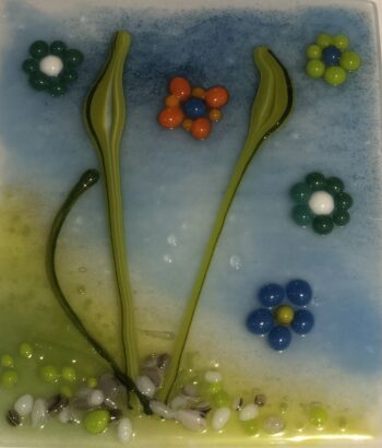 Spring flowers - fused glass picture - Image 2