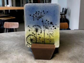 Mini meadow scene - fused glass mini panel