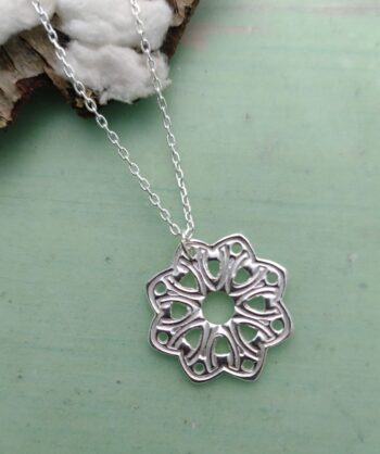 Silver Snowflake Pendant Celtic Style 2