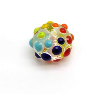 Pair (2 beads) of small rainbow beads, handmade lampwork glass rainbow beads glass beads jewelry making beads designing