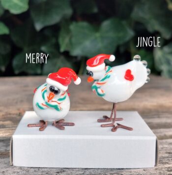 glass miniature chickens collectables christmas holidays decoration miniature figurines farm animals livestock chick poultry feather