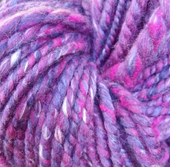 Handspun, plied bulky weight merino and silk yarn - pink and purple. - Image 3