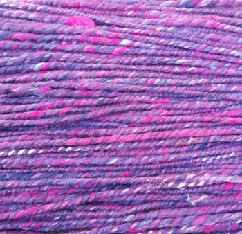 Handspun, plied bulky weight merino and silk yarn - pink and purple. - Image 4