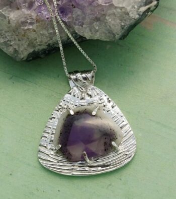 Silver & Trapiche Amethyst Pendant