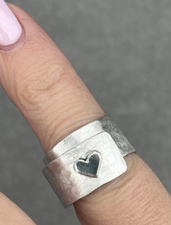 Silver Heart Adjustable Ring - Image 4