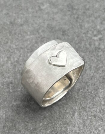 Silver Heart Adjustable Ring