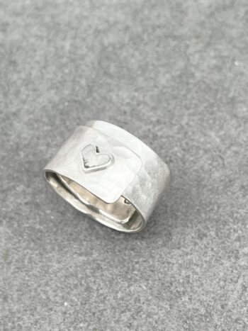 Silver Heart Adjustable Ring - Image 2