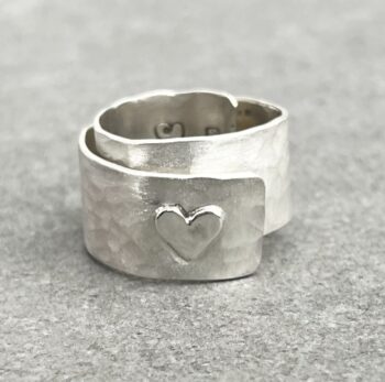 Silver Heart Adjustable Ring - Image 5