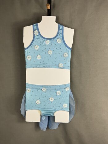 Pale blue daisy 2 piece lyrical dance costume - Image 2