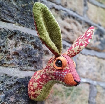 Miss Bloomsbury - a hare in May Morris fabric