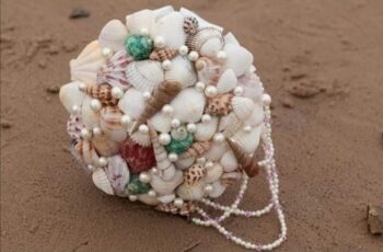 Seashell bridal bouquet for beach weddings