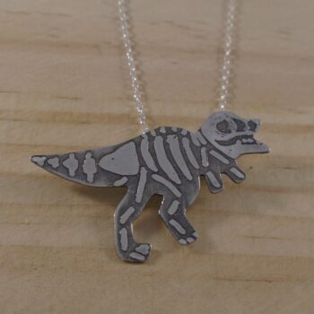 Sterling Silver T-Rex Fossil Necklace