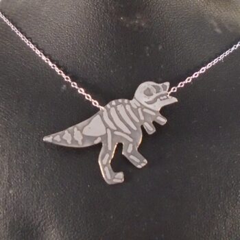 Sterling Silver T-Rex Fossil Necklace - Image 2