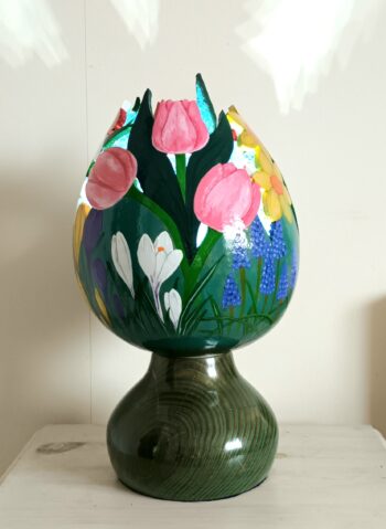 'Spring Flowers' Gourd Lamp