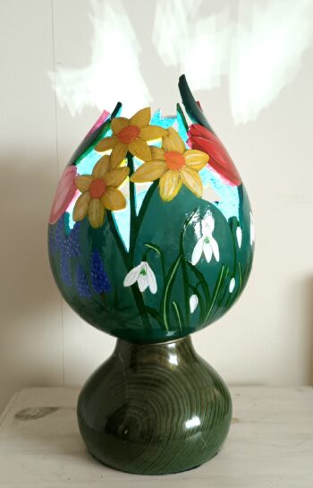 'Spring Flowers' Gourd Lamp - Image 2