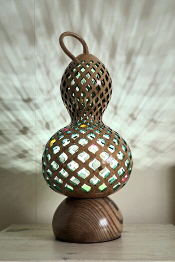 'Basketry' Gourd Lamp