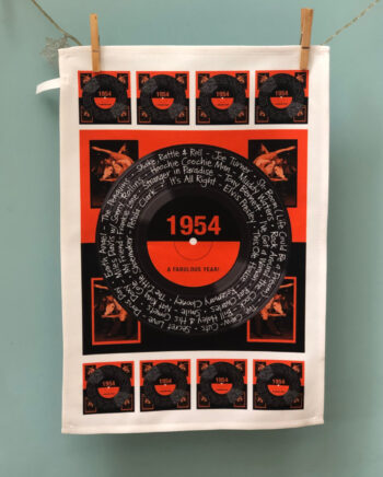 70th Birthday 1954 100% cotton small Tea Towel