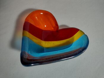 Striped heart dish