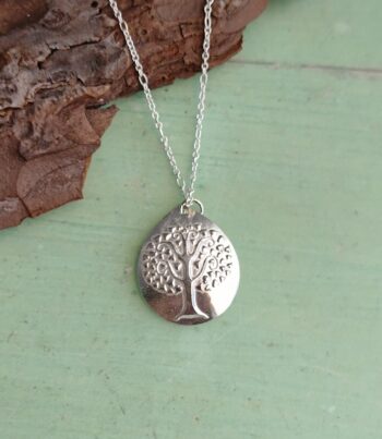 Silver Tree Droplet Pendant 2