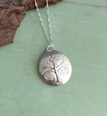 Silver Tree Droplet Pendant