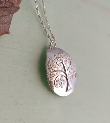 Silver Tree Droplet Pendant - Image 2