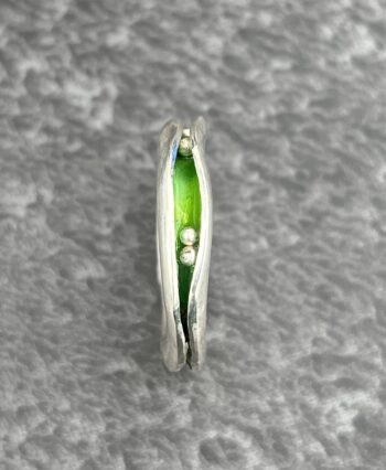 Green Enamel Pod Ring - Image 4