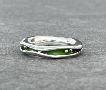 Green Enamel Pod Ring - Image 5