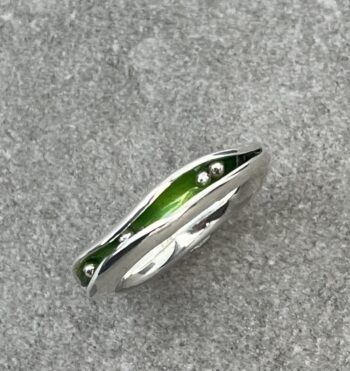 Green Enamel Pod Ring - Image 2