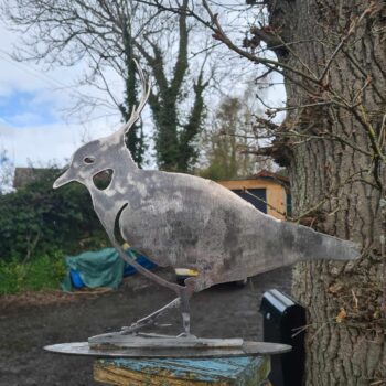 Metal Lapwing on stand - Garden Art- Made in Wales