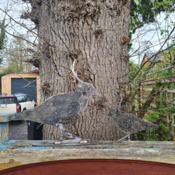 Metal Lapwing on stand - Garden Art- Made in Wales - Image 4