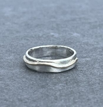 Gold Wave Silver Ring - Image 3