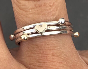 Gold Heart Stack Ring