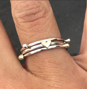 Gold Heart Stack Ring - Image 4