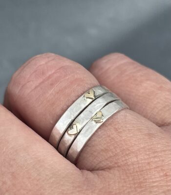 Gold Hearts Stack Ring - Image 2