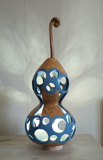 A Cloudy Day at the Beach Gourd Lamp